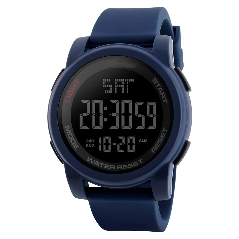 Shocknshop Rubber Led Digital Sports Multi Functional Black Dial Watch For Men Boys -W1257 (Blue), Blue Band (B09SCM5MHT) Amazon Price History, Amazon Price Tracker