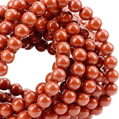 Image of Massive Beads 100PCS Red Jasper Beads, Smooth Surface, Loose 8mm Round Red Jasper Beads for Jewelry Making DIY Gifts, Necklaces, Bracelets, Yoga Bracelets
