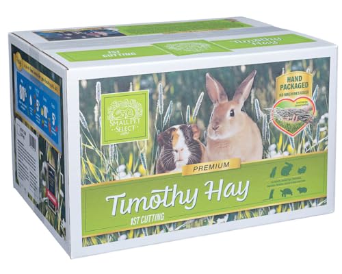 Image of Small Pet Select 1st Cutting Timothy Hay for Rabbits & Guinea Pigs, 20 lb | High Fiber Natural Hay, Grown in USA, Long Coarse Strands for Dental Wear, For Chinchillas, Hamsters, Bunnies & Small Pets