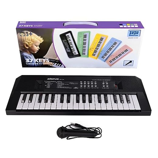 ZuzuBlooploo Kids Piano Keyboard, 37 Keys Portable Music Keyboard Early Learning Educational Electronic Music Piano Instrument Toys for 3 4 5 6 Year Old Boys and Girls (Black)