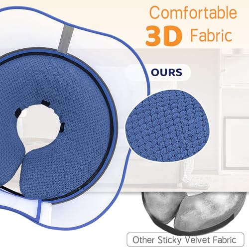 Image of Supet Raised Inflatable Dog Cone Alternative Collars for After Surgery, Dog Donut Collar After Surgery, Soft Pet Cone for Small Medium Large Dogs to Stop Licking
