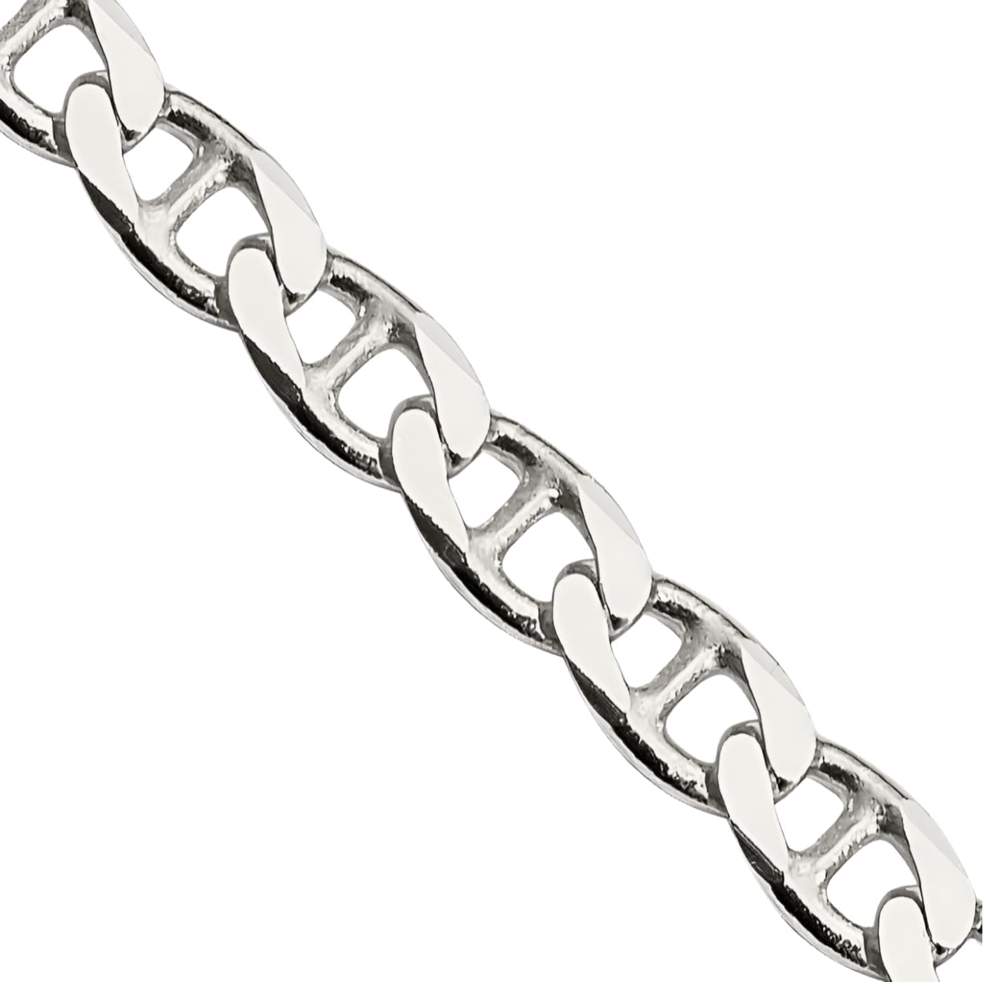 IceCarats 925 Sterling Silver 3.15mm Flat Link Mariner Chain Necklace Polished