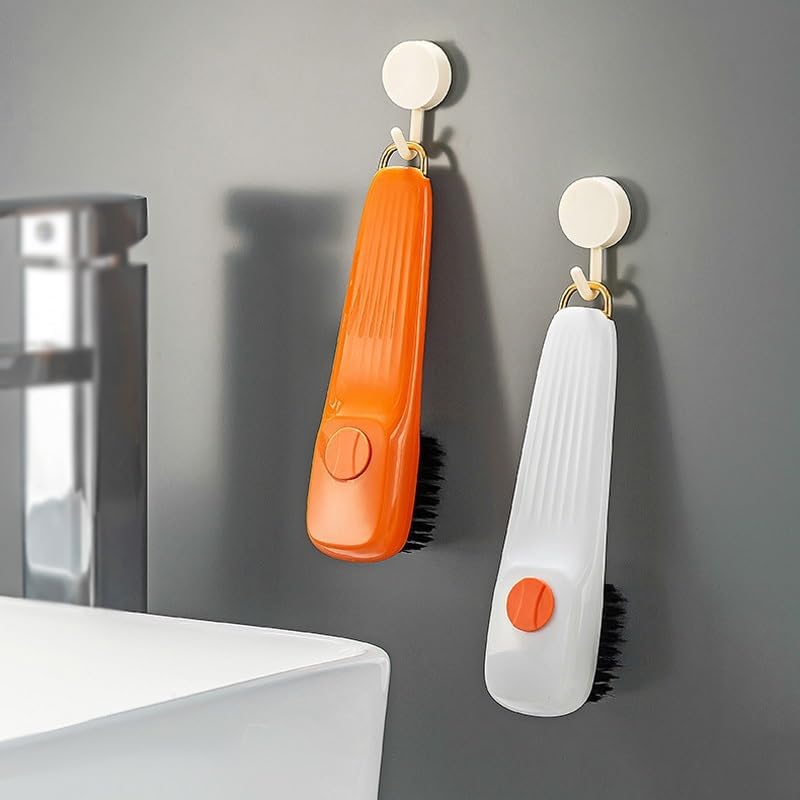 【速達!】DJGACSI 家庭用靴洗濯ブラシ靴ツールプレスクリーニングブラシソフトブラシ洗濯ブラシ多機能液体靴ブラシ(Orange) 靴下のような履き心地