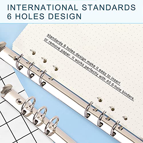 FYY 3 Packungen A6 Papier Punktraster, Refill Paper 135 Blätter (270 Seiten) für 6 Ring Binder Notizbuch,Nachfülleinlagen für Filofax A6,Notizen,Tagbuch,Skizze,Bullet Journal,Malerei (Gepunktet)