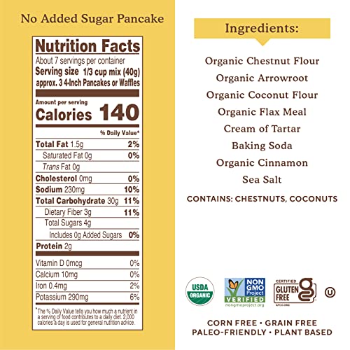 Image of Simple Mills No Added Sugar Pancake & Waffle Mix, Original - Gluten Free, Plant Based, Paleo Friendly, 10 Ounce (Pack of 6)