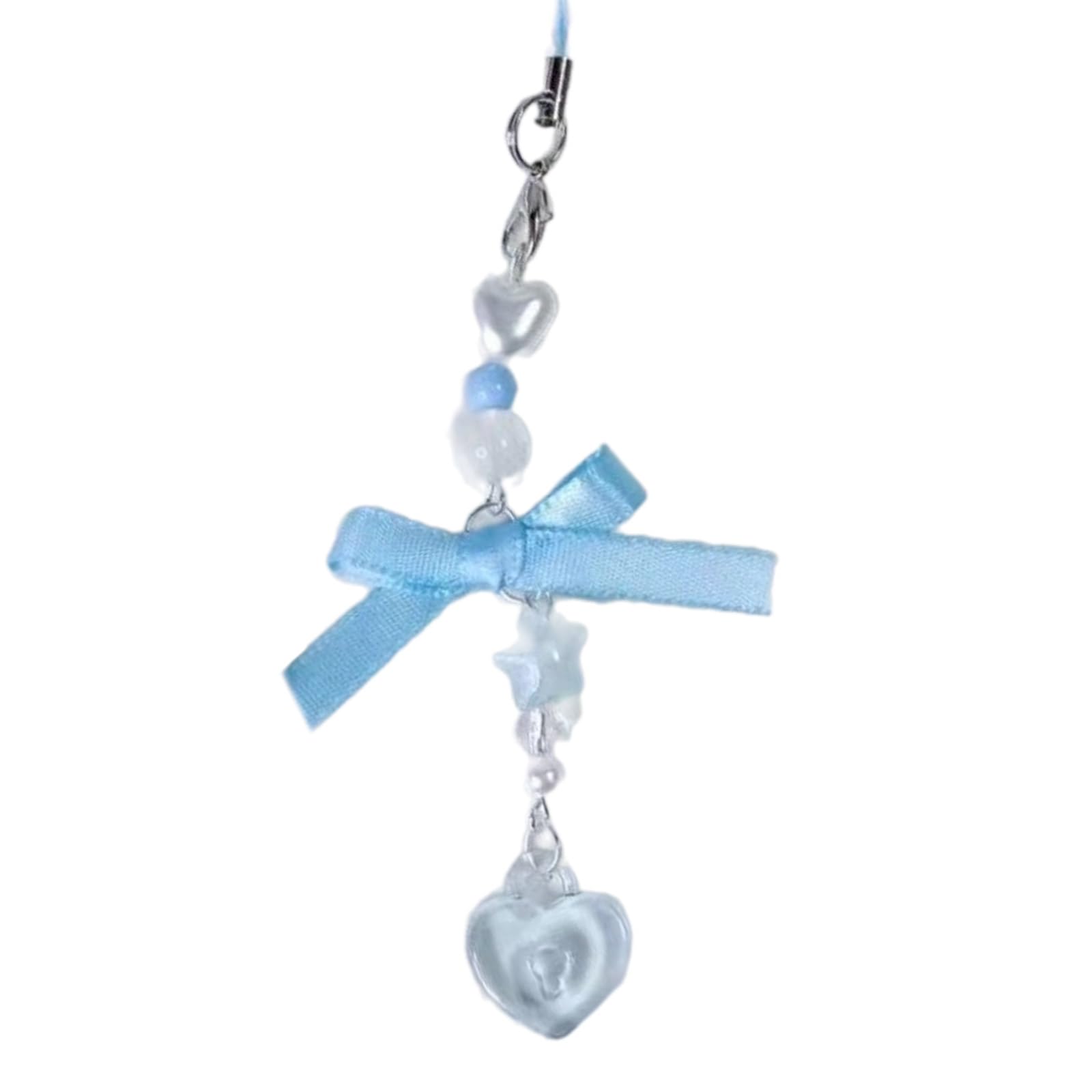 XuQiZZpp Sweet Bowknot Phone Charm Bows Guitar Pendant Keychain for Bag Accessory Phone Strap Lanyard Beaded Chain Jewelry