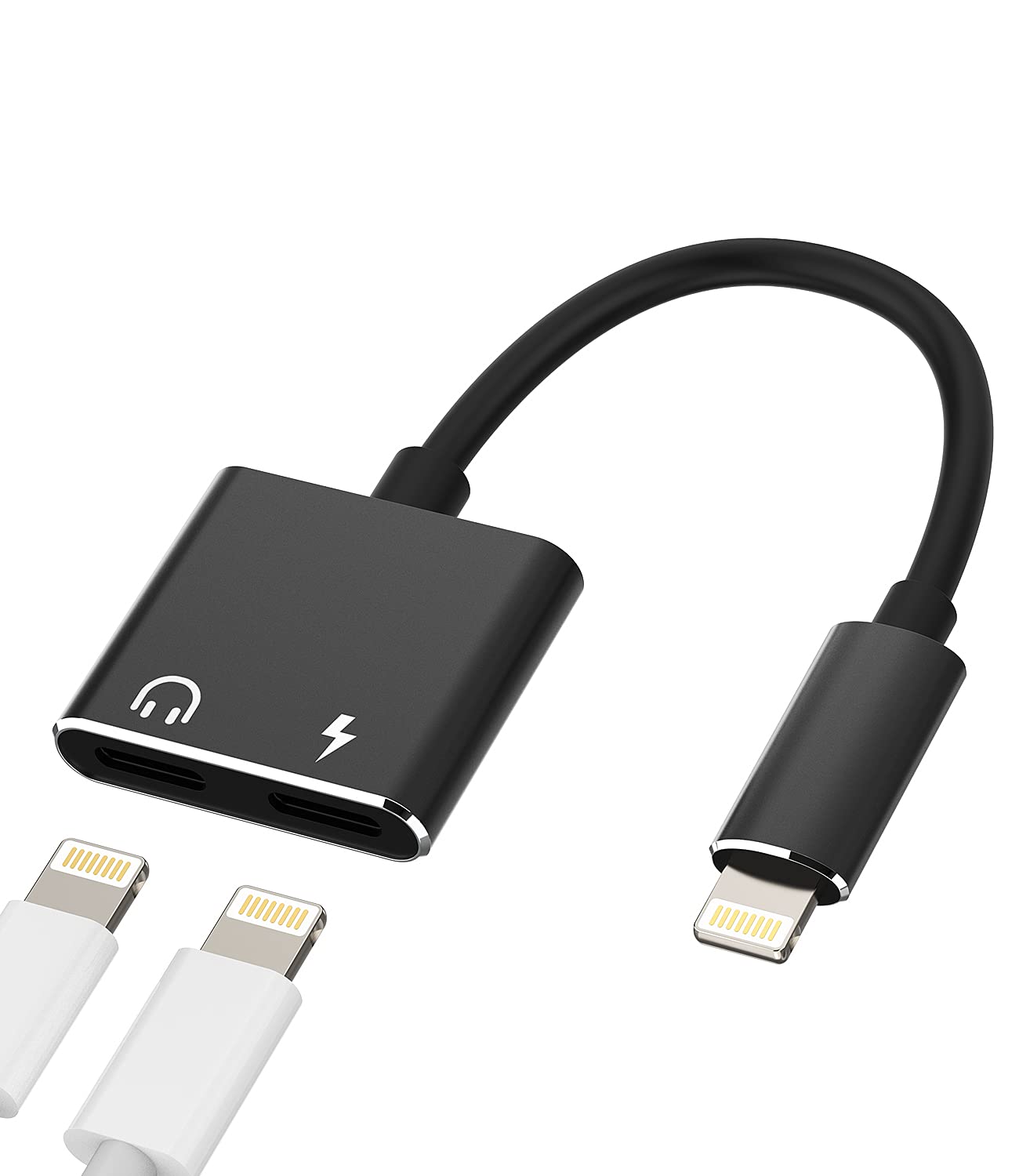 Headphone Adapter Compatible for iPhone Compatible with Lightning to Audio Jack and Charger Earphone Charging Splitter 11 12Mini pro max xs xr x se