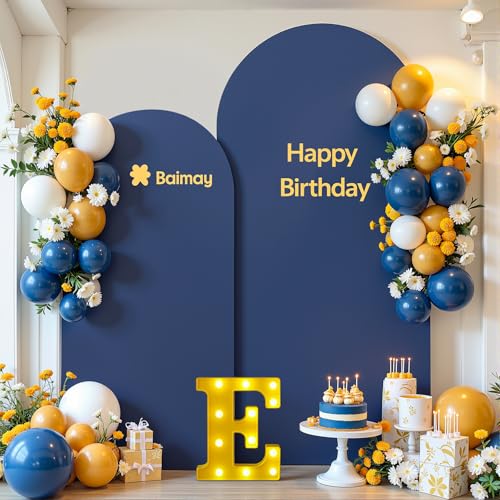HB HBB MAGIC Navy Blue Arch Backdrop Cover Set of 2 Navy Blue Arch Cover 7.2 and 6ft Wedding Arch Cover Stretchy Backdrop Bridal Baby Shower Birthday Party Arches Stand Covers Spandex