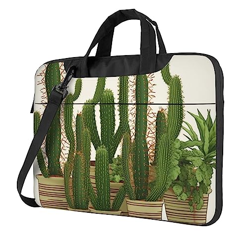 Porte-documents pour le bureau et sacoche pour ordinateur portable à motif cactus tropical