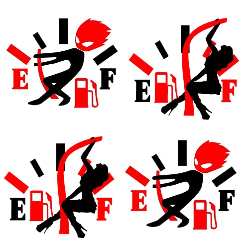 Car Fuel Tank Cap Decal Decal Vinyl Sticker Funny Sticker Boy, Girl Adjust Fuel Gauge, Fuel Gauge Empty Car Sticker, Truck, Car Decal, Female Pattern 2 Male Pattern 2, Total 4Pcs #TOP10