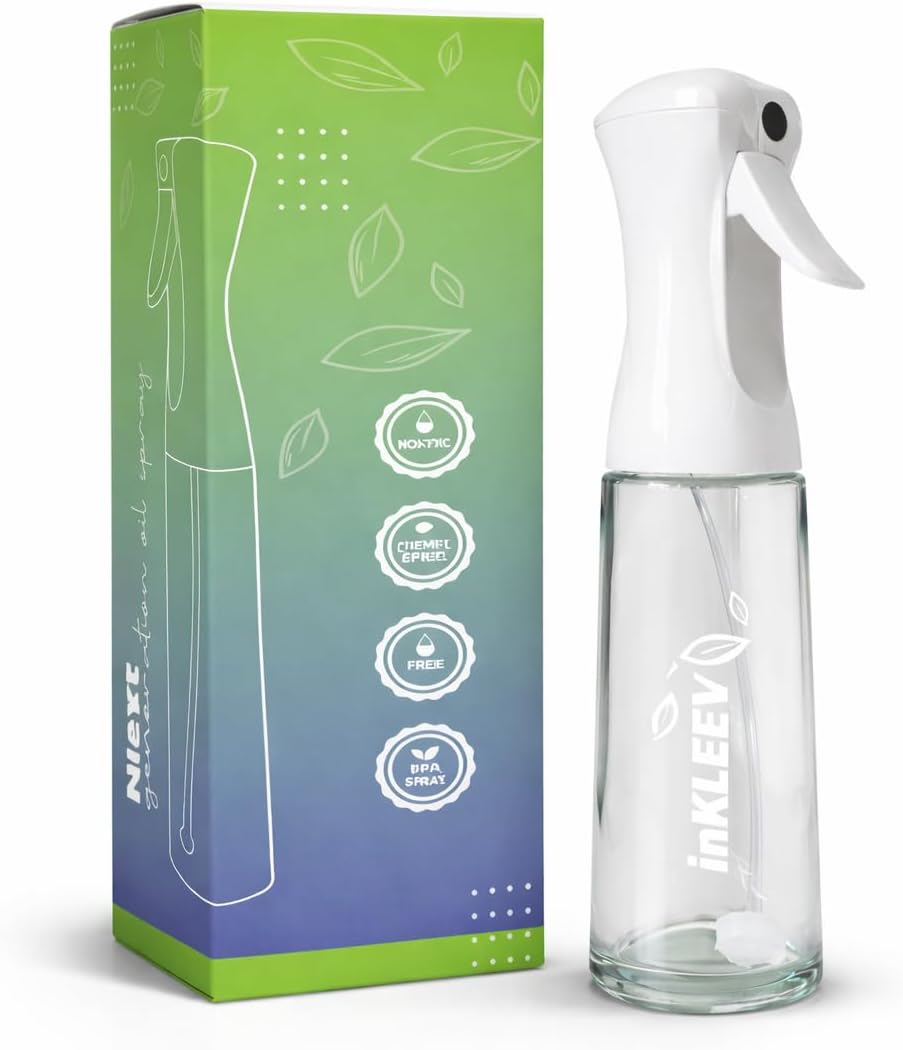 Mist Spray Bottle, Clear Plastic Container with White Trigger Sprayer, Empty Refillable Dispenser