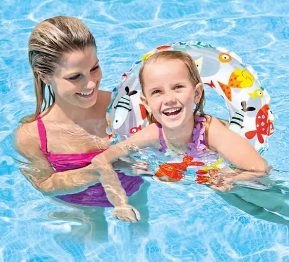 PrimePrime Inflatable Water Swimming Tube Swimming Safety Life Ring for Kids Swimming and Beach Use Pack of 1 (Random Color Design)