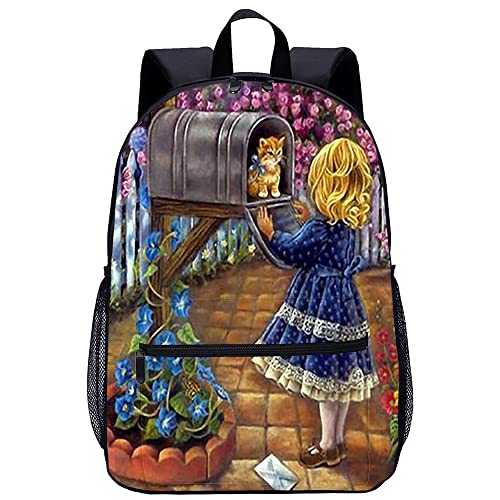 Mochilas para adolescentes de moda con impresión 3D de perro y tamaño 45x30x15cm