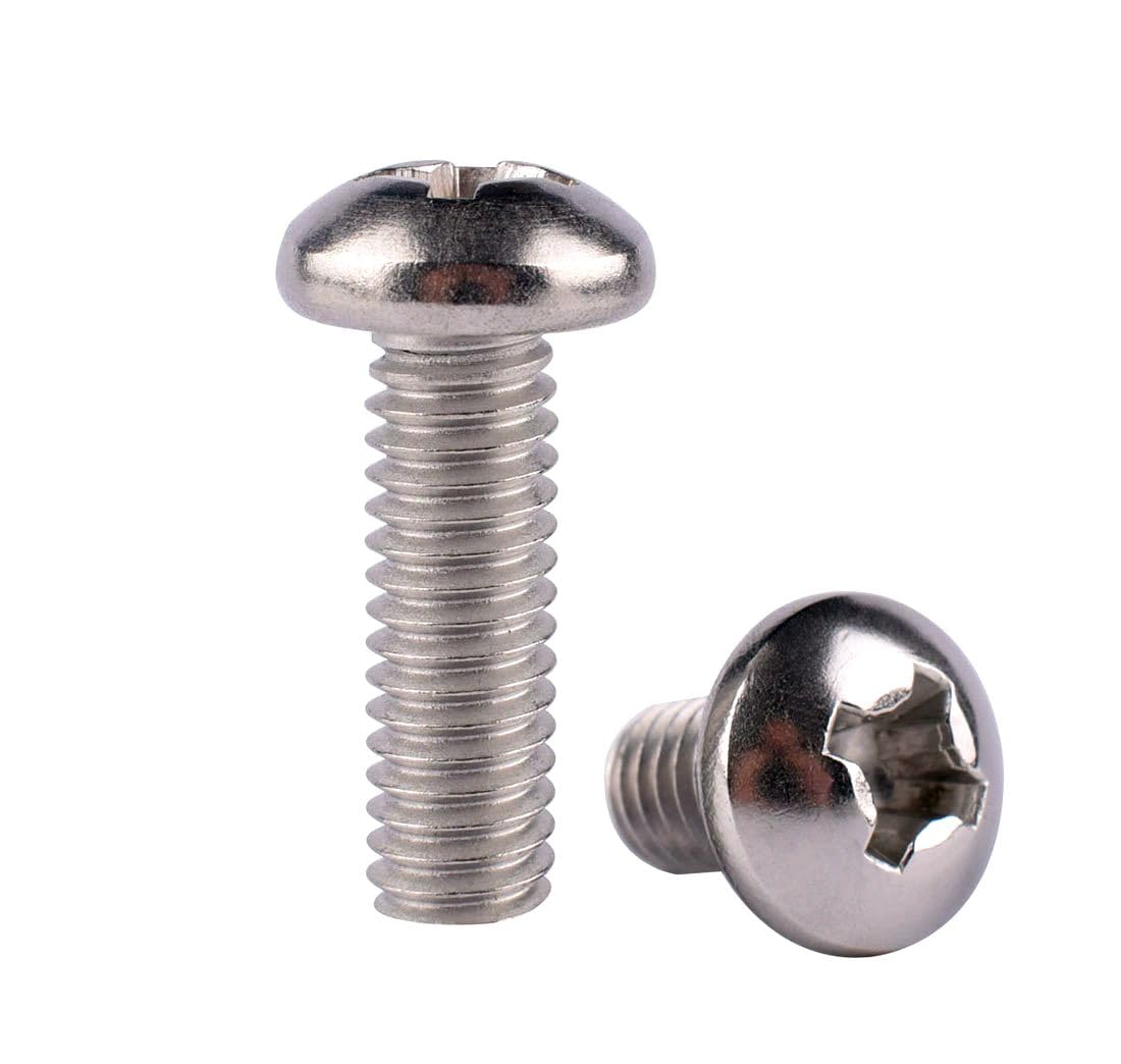 VAMUOEFL #10-32 x 3/4" Pan Head Phillips Machine Screw (1/4" to 2" Available), 304 Stainless Steel 18-8, UNF Fully Machine Thread, 40Pcs