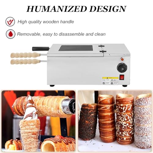 Kamin-Kuchenrollen-Ofen-Maker, Mini-Kreis-Brotbackautomat 110 V 220 V Doppel-Edelstahl-Form, Spiegelrumpf-Kamin-Wickler, Kommerzielle Brotmaschine,110V – Bild 5