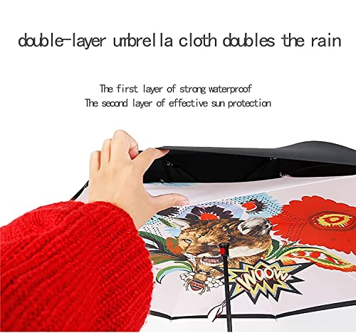 Paraguas de doble capa impermeable semiautomático manos libres 7