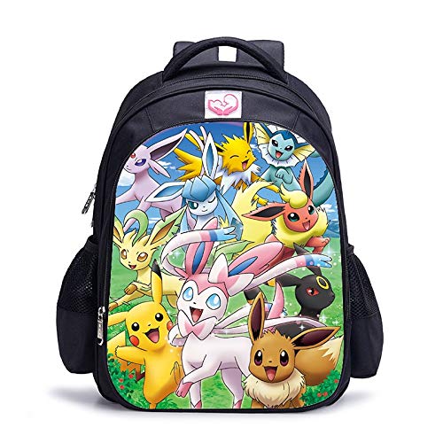 LINJIA Mochila Pokemon 16 Pulgadas Pikachu Umbreon Eevee niños Mochilas Escolares ortopédica