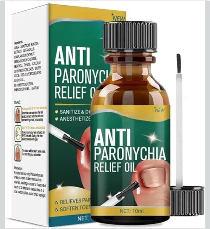 Anti Paronychia Relief Oil, Natural Formula for Nail Treatment, Pain Relief and Sanitizing, 10ml Liquid Drop with Applicator