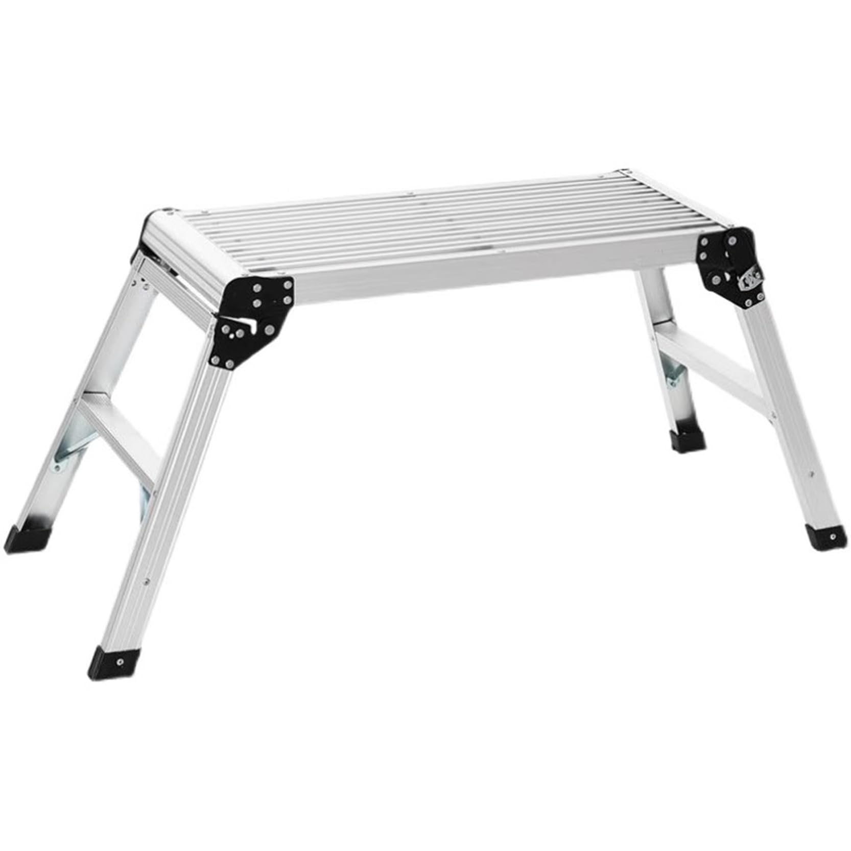 WQPMNYG Ladder Folding Aluminum Work Platform, 29.5in Portable Scaffolding, Multipurpose Stool Ladder, 330 lbs Load Capacity, Heavy Duty Scaffold Tower Bench(Size:50cm)