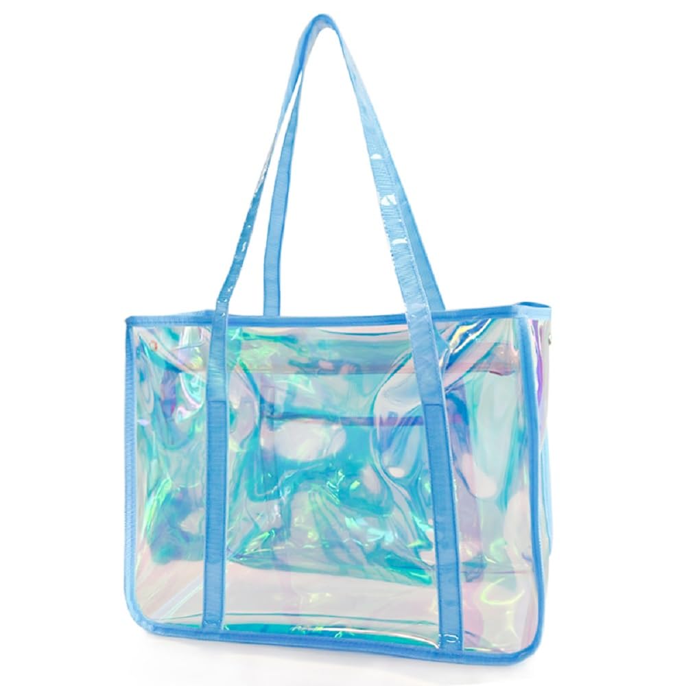 TotePrint Transparente PVC Strandtasche, 45x34x15cm, Wasserd