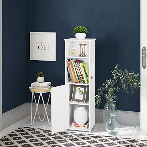 White-Bathroom-Floor-CabinetStorage-Cabinet-with-Doors-and-ShelvesFree-Standing-Tall-Slim-Side-OrganizerHome-Furniture-UnitWaterproof-Kitchen-Storage-RackWhite-Pantry-Cabinet24-x-22-x-82-cm