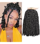 Leeven 8 Packs 10 Inch Passion Twist Hair for Women Natural Black Bomb Pre Twisted Water Wave Cro...