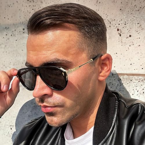 AIEYEZO Retro Aviator Sunglasses for Men Women Classic Military Pilot Sun Glasses 90s Vintage Shades3