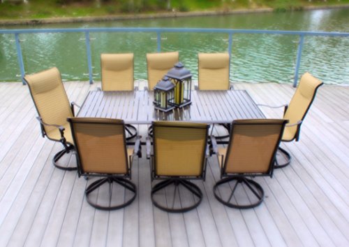 Pebble Lane Living 10Pc Cast Aluminum Patio Furniture Set With Cover - Bronze #TOP2