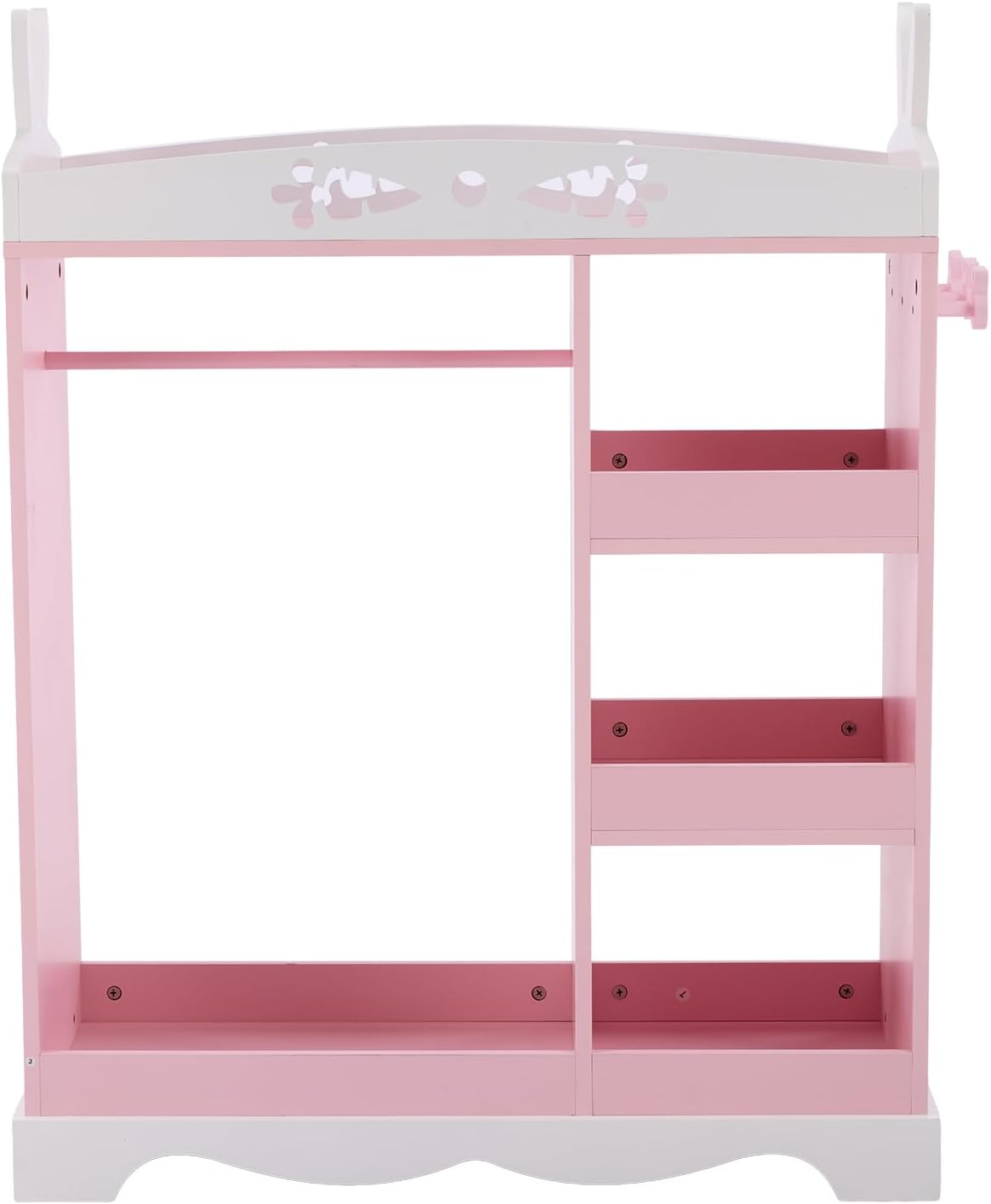 Dress up Storage with Mirror,Costume Wardrobe for Girls Boys,Princess Dress Closets,Open Hanging Armoire Closets,Pretend Storage Closet,Costume Storages Dresser for Bedroom (Pink)