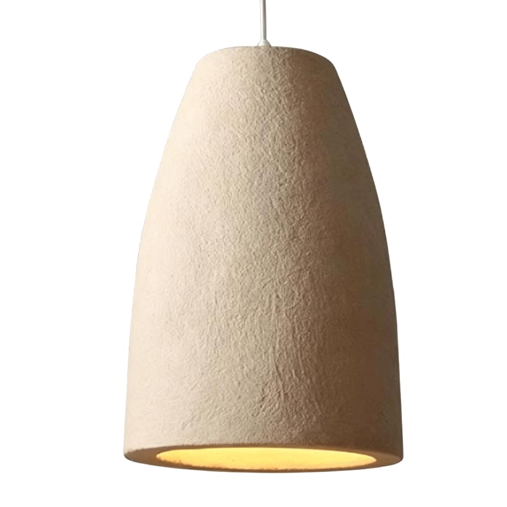 ESIYUVO Italian Minimalist Pendant Lights Light Brown Ceramic Jar Shade Chandelier High-Density Polystyrene Hanging Lamp E27 Bedroom Lighting Fixture for Kitchen Island Living Room Hall Dining Room