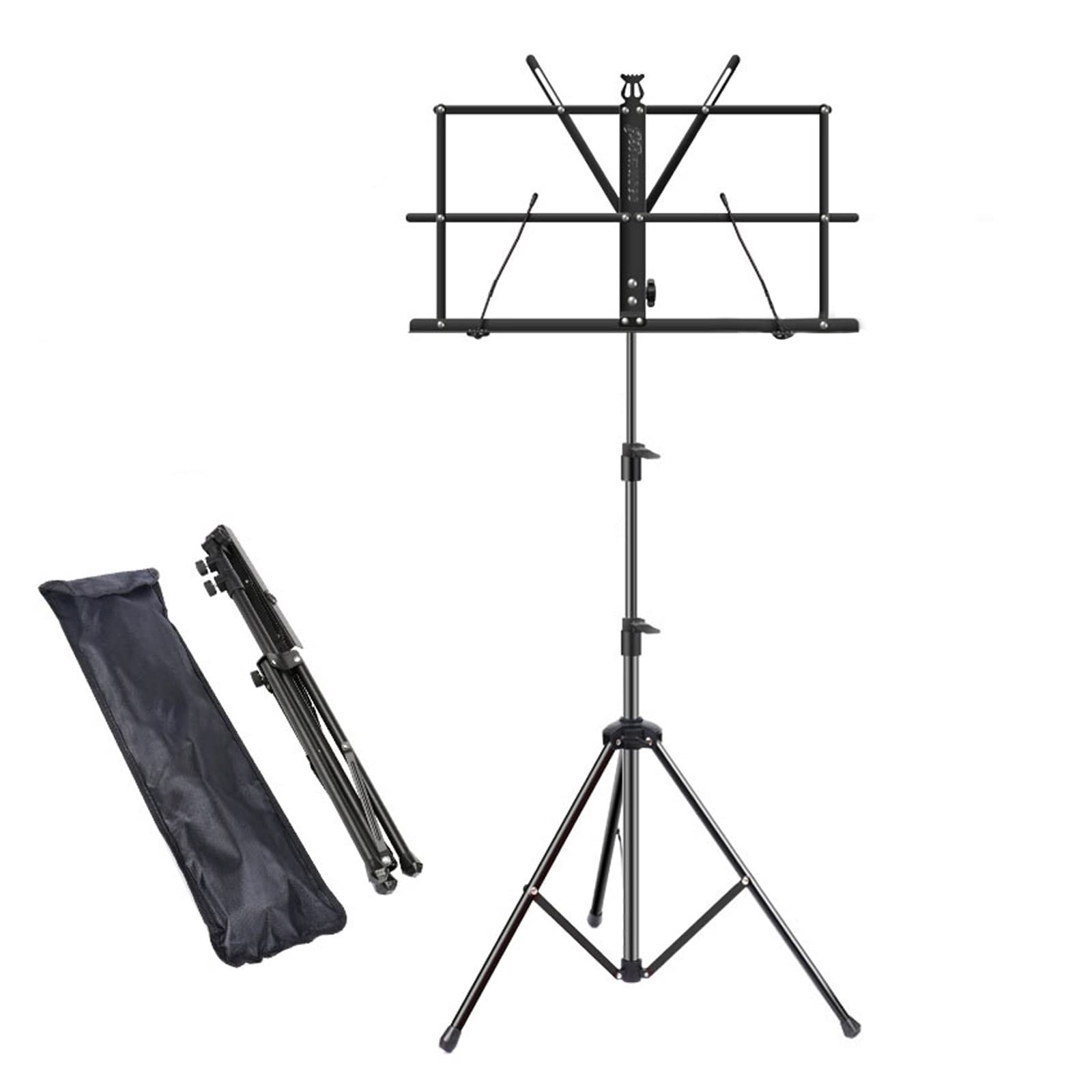 Pupitre de partition pliable pour ukulélé et guitare avec trépied rose