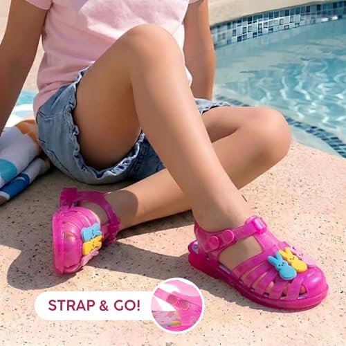 Image of Disney Peeps Jelly Sandals Slip On Slides Water Pool Beach Sandal for Girls - Size 5-10 Toddler 11-12 Little Kid