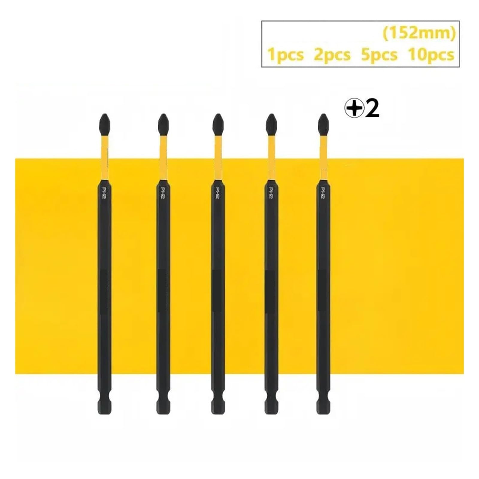 DT7800T-QZ PH2 Coppia Elastica Punta Magnetica Con Inserto Da 152 Mm, Compatibile Con Accessori For Utensili Elettrici DeWalt Punte Da Trapano(DT7800-10pcs)