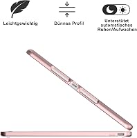TQQ Billentyűzetes Tok iPad 10.2 Hüvelyk Trackpad-del, 360° Forgatható, 10 Színű Háttérvilágítás, Német QWERTZ Kiosztás, Rozé Arany 7