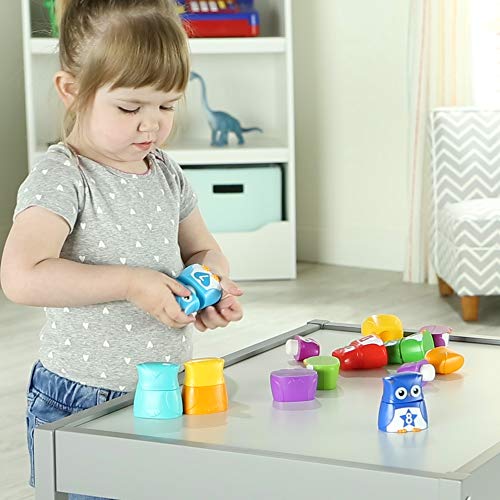 Learning Resources Snap-n-Learn Regenbogen-Eulen, Ab 2 Jahren, Lernspiel Farben, Zahlen und Zuordnung, 10 Teile, Kombination und Feinmotorik – Ansicht 2