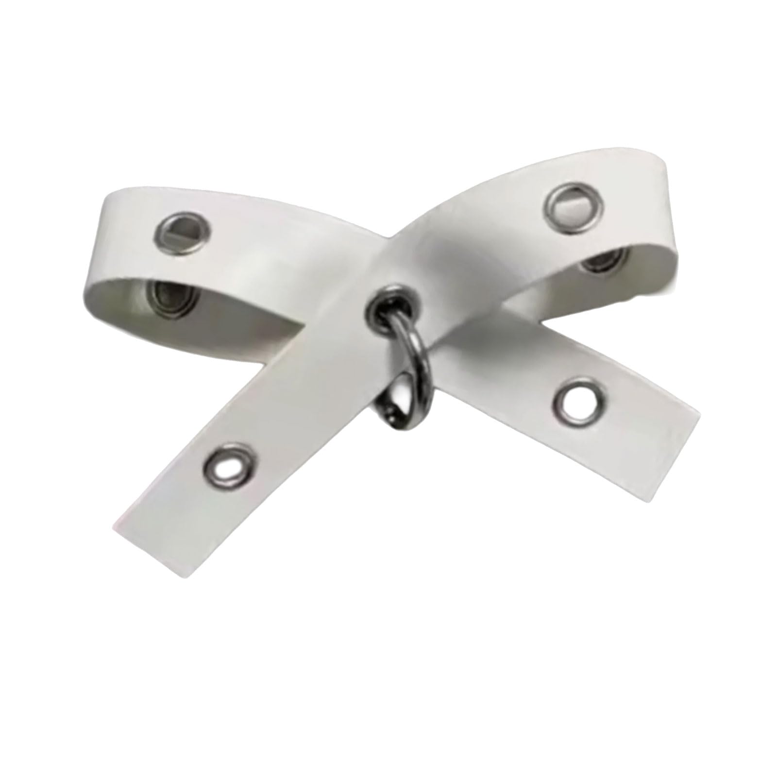 YUXITA PU Eyelet Hair Clip Bow Balletcore Dark Bow Flat Clip Hairpin Punk Grommet HairClip for Bunches