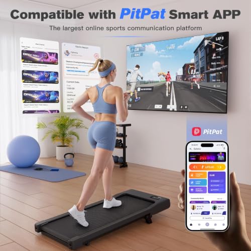 Image of 6% Incline 300 lbs Walking Pad Under Desk Treadmill | Quiet portable mini treadmill for home office with app & remote control. 100% pre-assembled and slim space-saving design.