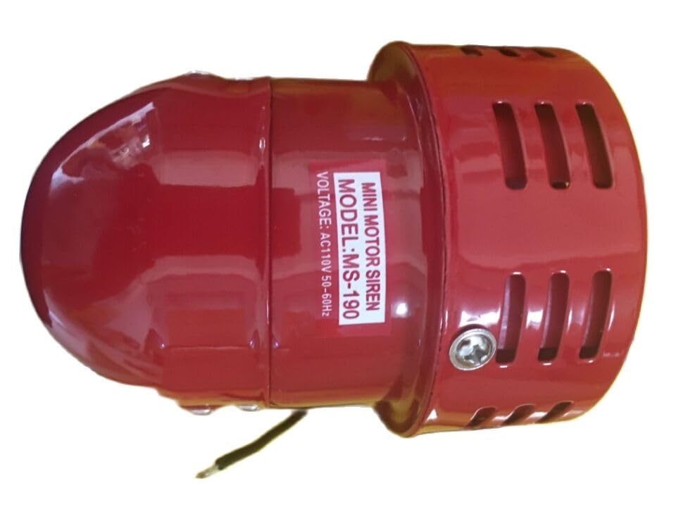 MS-190 12V 24V 220V Red Metal Housing Motor Driven Siren for Security System - (Speed: 24V)