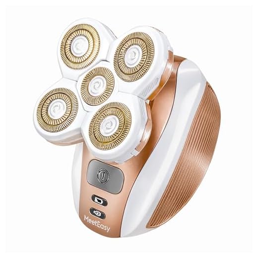 Meeteasy Electric Leg Shaver for Women - Rechargeable Painless Lady Razor for Leg Face Lips Body Underarms Armpit - Female Cordless Bikini Trimmer (Gold)
