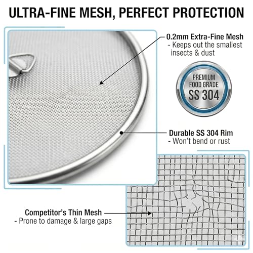 Image of FINALITY Stainless Steel Food Cover /Milk Cover Jali /Steel Jali /Multipurpose Net Lid Set of 4, Silver Color