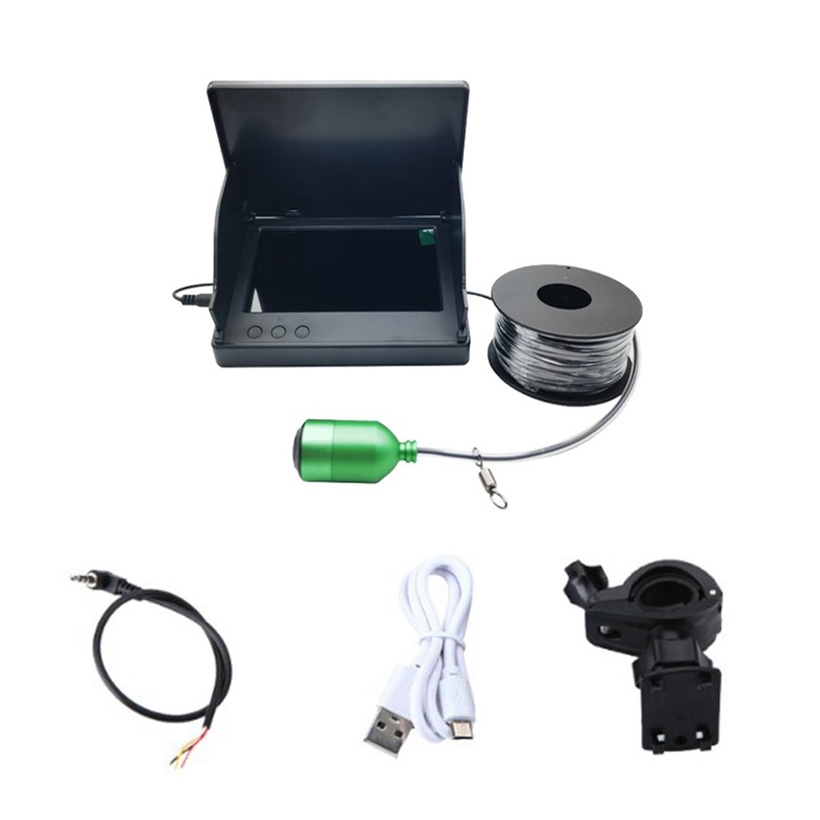 Kit de buscador peces vídeo, cámara pesca, visión nocturna oscura, pantalla Monitor LCD 4,3/5 pulgadas, dispositivo conjunto subacuática 80-100m profundidad,Equipo Profesional(Set-A 4.3 inch)