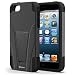 iPhone 5s Case, VAKOO® [Slim Fit] iPhone 5s Case / iPhone 5 Case Armor Kickstand Cover Dual Layer Defender Rugged Hybrid Shield Protection Shockproof Drop proof Impact Case Cover for iPhone 5s Case BLACK