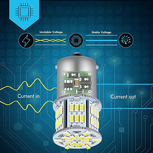 Qoope 1156 Led Bulb Reverse Light White Super Bright 1141 1003 7506 12V-24V 3014 54-Smd Led Replacement For Car Truck Tail Brake Light, Rv Camper Trailer Interior Light, Pack Of 2 #TOP3
