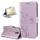 [page_title]-Kompatibel mit Galaxy S5 Mini Hülle,Galaxy S5 Mini Lederhülle,Malerei Schmetterling PU Lederhülle Flip Hülle Ständer Etui Karten Slot Wallet Tasche Case Schutzhülle für Galaxy S5 Mini,Helle Lila