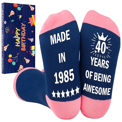 Belloxis 40th Birthday Gifts Women Unique 40 Year Old Birthday Gifts for Women Grip Crew Socks