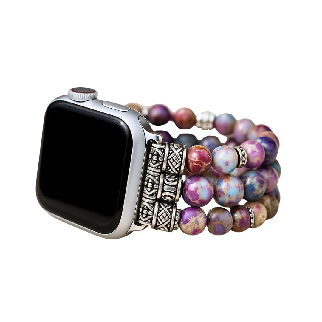 Cape Diablo Smart Watch Band for Women - Handmade Gemstone Strap - Compatible with 38mm-45mm Apple Faces