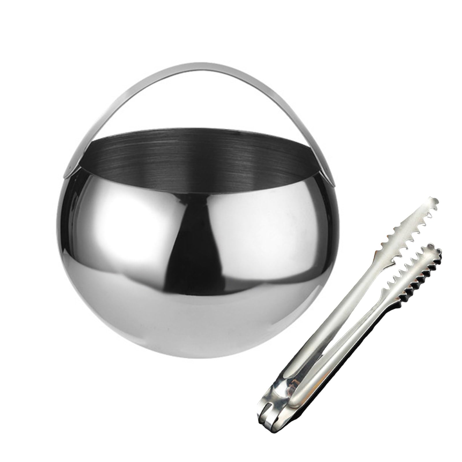 Xinsheinelry Stainless Steel Ice Bucket 2L Capacity with Tongs for Beverage Cooling, Outdoor & Indoor Party Use Beverage Chiller for Gatherings