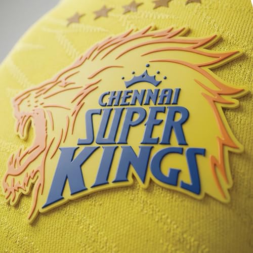 Image of playR x Chennai Super Kings Original Match Jersey IPL 2026 - Adult Dhoni 7 Long Sleeve CSK Cricket T-Shirt, Regular Fit Sportswear Tee for Training, Outdoor & Match Day Activewear for All Season