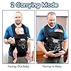Baby Carrier, Lumbar Support Infant Carrier (0-36M, 8-33 lbs) with Foldable Headrest Carabiners for Big and Tall Parents, Men, Women (Black) #4
