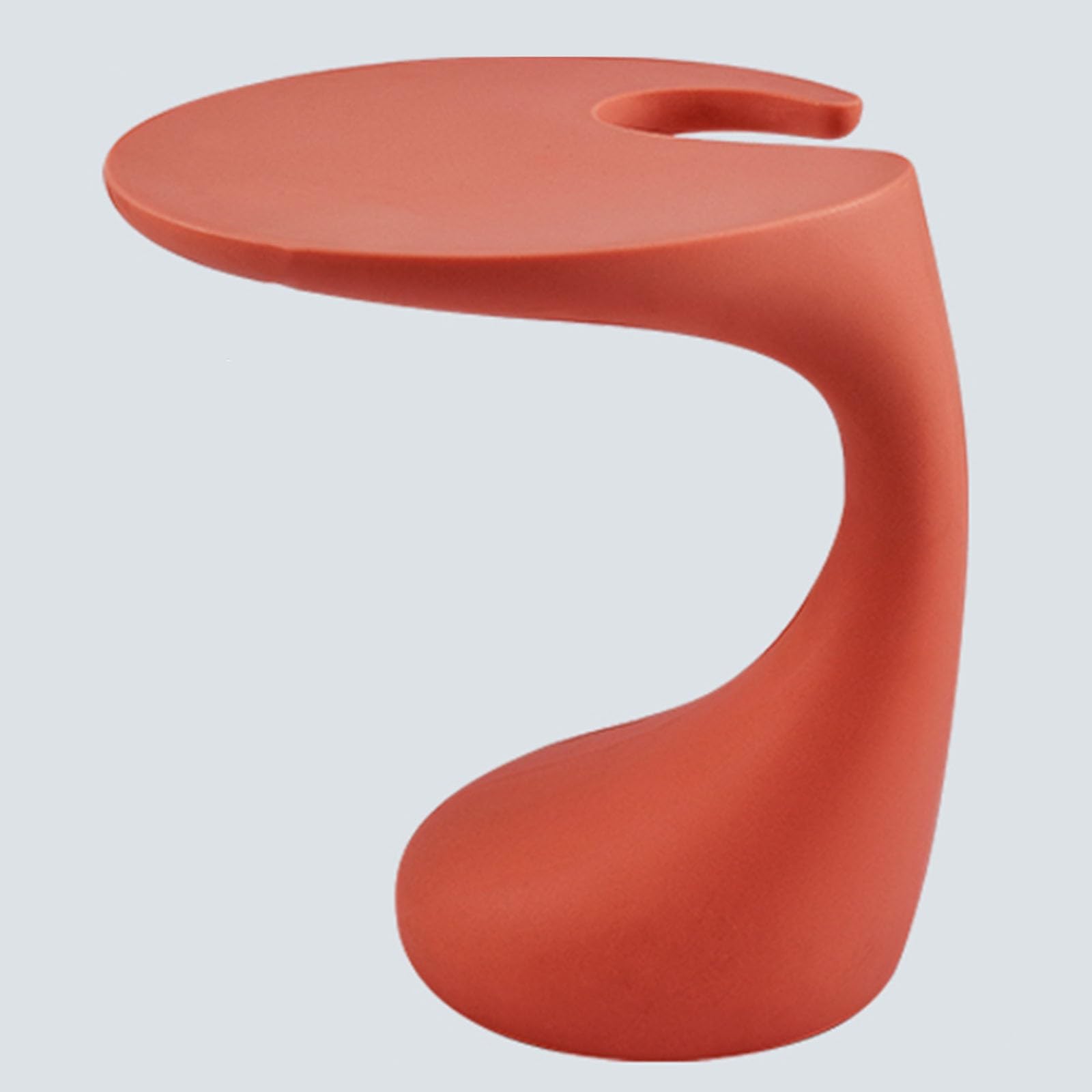 SXZenSpace C Shaped Side Table, Small Coffee Table for Spaces, PE Material, Living Room, Bedroom, Balcony(Red)